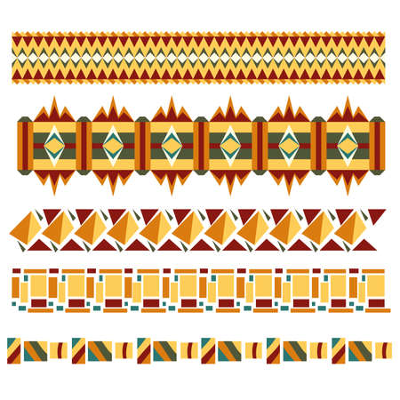 Colorful trim or border collection vector illustration.のイラスト素材