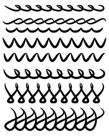 Black trim or border collection over white backgroundのイラスト素材