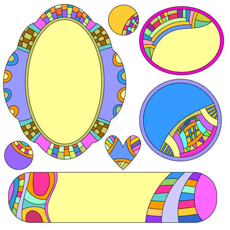 Colorful tag collection over white backgroundのイラスト素材