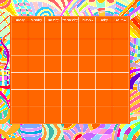 Colorful Calendar Templateのイラスト素材