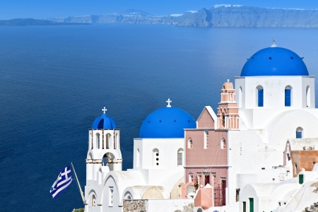 Traditional island of Santorini in Greece  Oia villageの写真素材