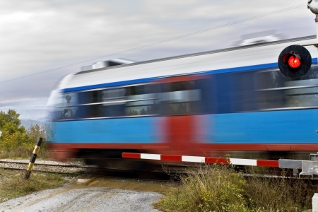 Train passing through a cross section 