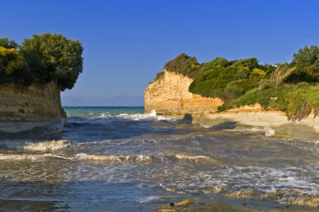 Sidari beach area at Corfu island in Greeceの写真素材