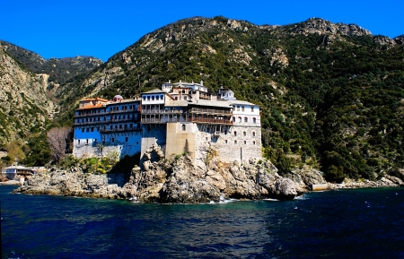 Monastery at Mt  Athos in Greeceの写真素材