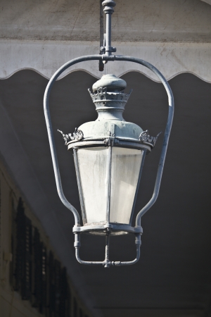 Old traditional buildings at Corfu island in Greeceの写真素材