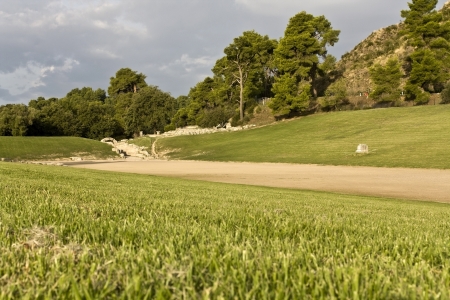 Ancient Olympia in Greece  The stadiumの写真素材