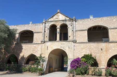 Arkadiou monastery at Crete island in Greece の写真素材