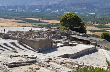 Ancient palace of Phaestos at Crete island in Greeceのeditorial素材