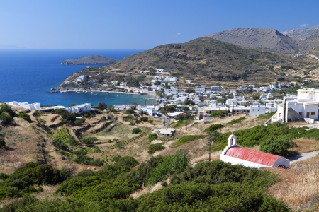 Kini bay at Syros island in Greeceの写真素材