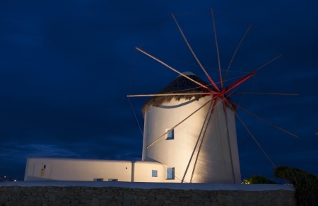 The famous Windmills of Mykonos island in Greeceの写真素材