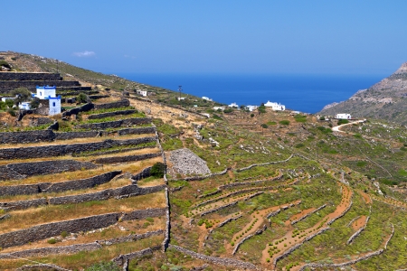 Landscape from Syros island in Greeceの写真素材