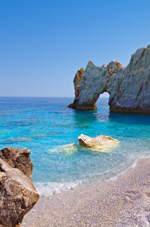 Lalaria beach at Skiathos island in Greece の写真素材