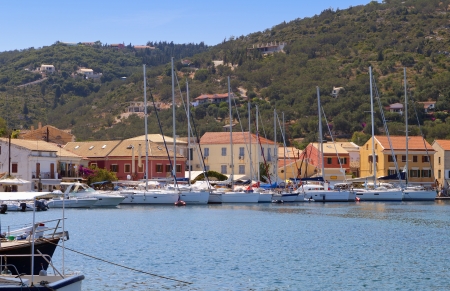 Gaios port at Paxos island in Greece  Ionian seaの写真素材