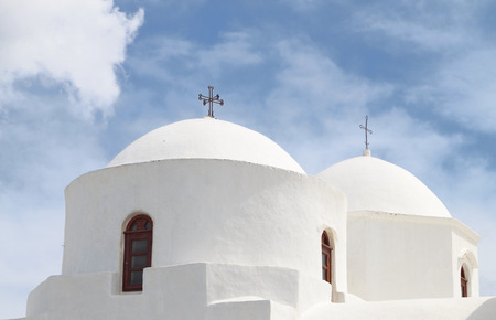 Cupolas from church at Patmos island in Greeceの写真素材