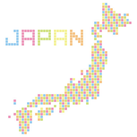 pixel art of Japan (colorful)のイラスト素材