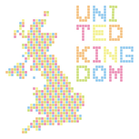 pixel art of United Kingdom (colorful)のイラスト素材