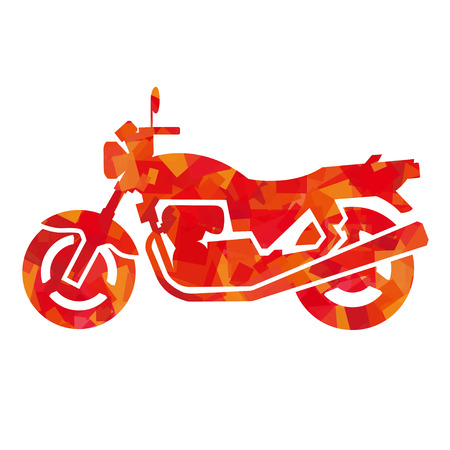 silhouette of motorcycle (red)のイラスト素材