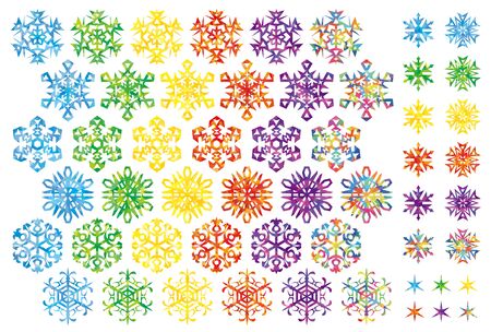 silhouette of snowy crystals - cellophane style texture version -のイラスト素材