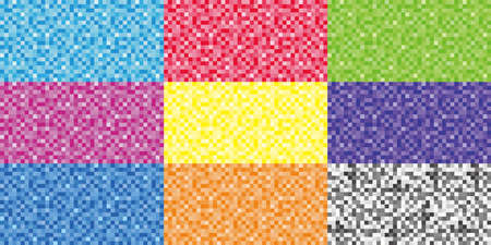seamless background texture of mosaic style grid - set of 9 - vector illustrationのイラスト素材