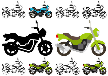 Various icons by painting style -  bike -のイラスト素材