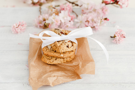 Homemade almond cookiesの写真素材