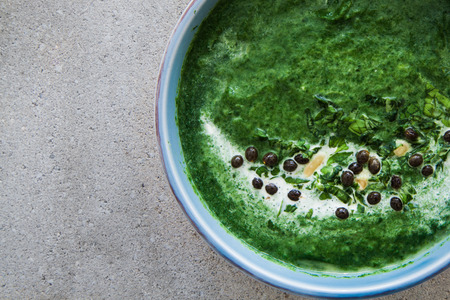 Green spinach soupの写真素材