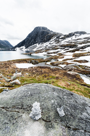 Upright Norwegian sceneryの写真素材