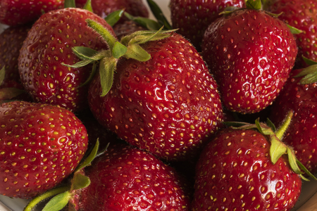 Large tasty ripe berries of red strawberryの写真素材