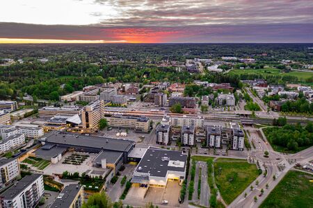 Aerial view of central Espoo, Finland.の写真素材