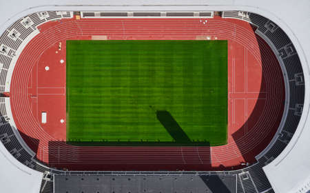 Helsinki, Finland - August 1, 2020: Arial view of the Helsinki  Stadium after renovation.のeditorial素材