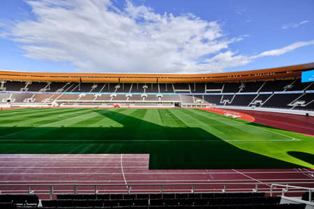 Helsinki, Finland - August 26, 2020: the Helsinki Stadium after renovation.のeditorial素材
