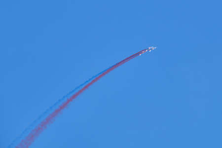 Helsinki, Finland - August 6, 2021: French airforce display team Patrouille De France in Kaivopuisto Air Showのeditorial素材