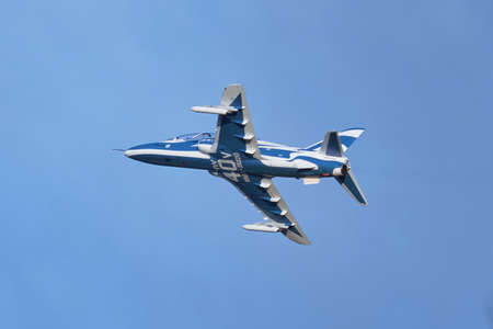 Helsinki, Finland - August 6, 2021: Midnight Hawks is a Finnish aerobatics team from the Finnish Air Force on Kaivopuisto Air Showのeditorial素材