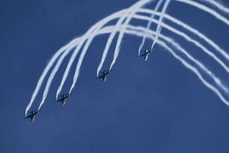 Helsinki, Finland - August 6, 2021: Midnight Hawks is a Finnish aerobatics team from the Finnish Air...