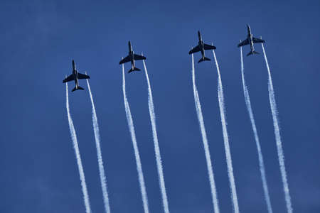 Helsinki, Finland - August 6, 2021: Midnight Hawks is a Finnish aerobatics team from the Finnish Air...