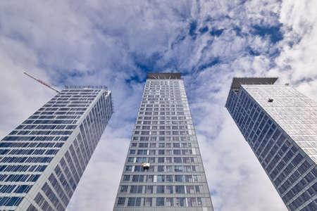 The first skyscrapers in Finland in Kalasatama neighborhood of Helsinki. The tallest apartment...