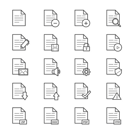 Document Icons Lineのイラスト素材