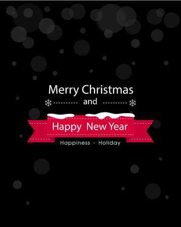 Merry Christmas and Happy New Year Greeting Card Black Backgroundのイラスト素材