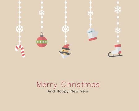 Merry Christmas and Happy New Year,Christmas Decorations Elements Backgroundのイラスト素材