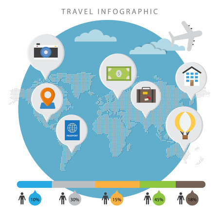Colourful Travel Infographic Elements Location The Concept For Business and Presentationsのイラスト素材