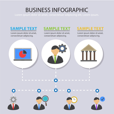 Colorful Business People Infographic Template and Presentations Advertising Design Flat Styleのイラスト素材