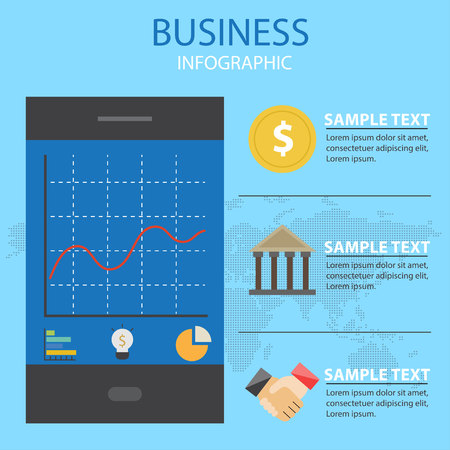 Colorful Business Infographic and Presentations Advertising Design Flat Styleのイラスト素材