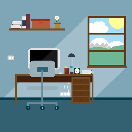 Flat Office Vector Illustrationのイラスト素材