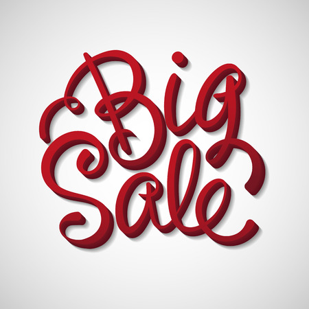 Big Sale Vector Illustration. Hand Lettered Text with Shadows on top of a grey background.のイラスト素材