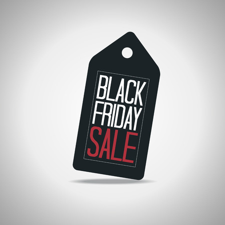 Black Friday Tag Poster Vector Illustration. Text on a Price Tag.のイラスト素材