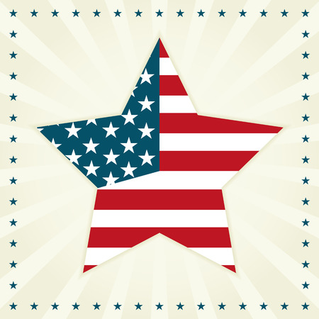 American Star Illustration. Star filled with the American Flag.のイラスト素材