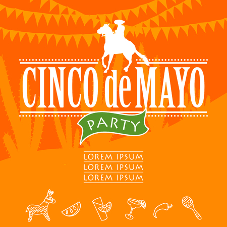 Cinco de Mayo party. vector illustrationのイラスト素材