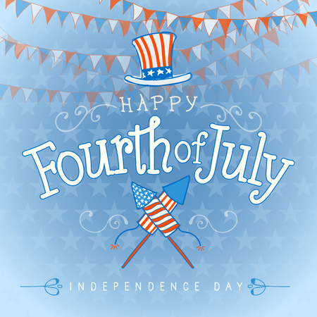 Happy Fourth of July Independence Day. vector illustrationのイラスト素材