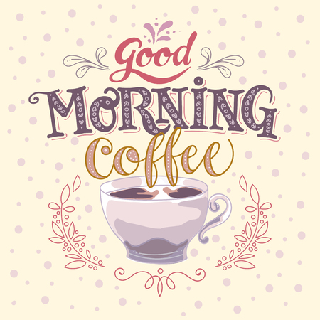 Good morning coffee vector made illustrationのイラスト素材