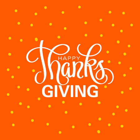 Happy thanksgiving day. Hand lettered vector illustrationのイラスト素材